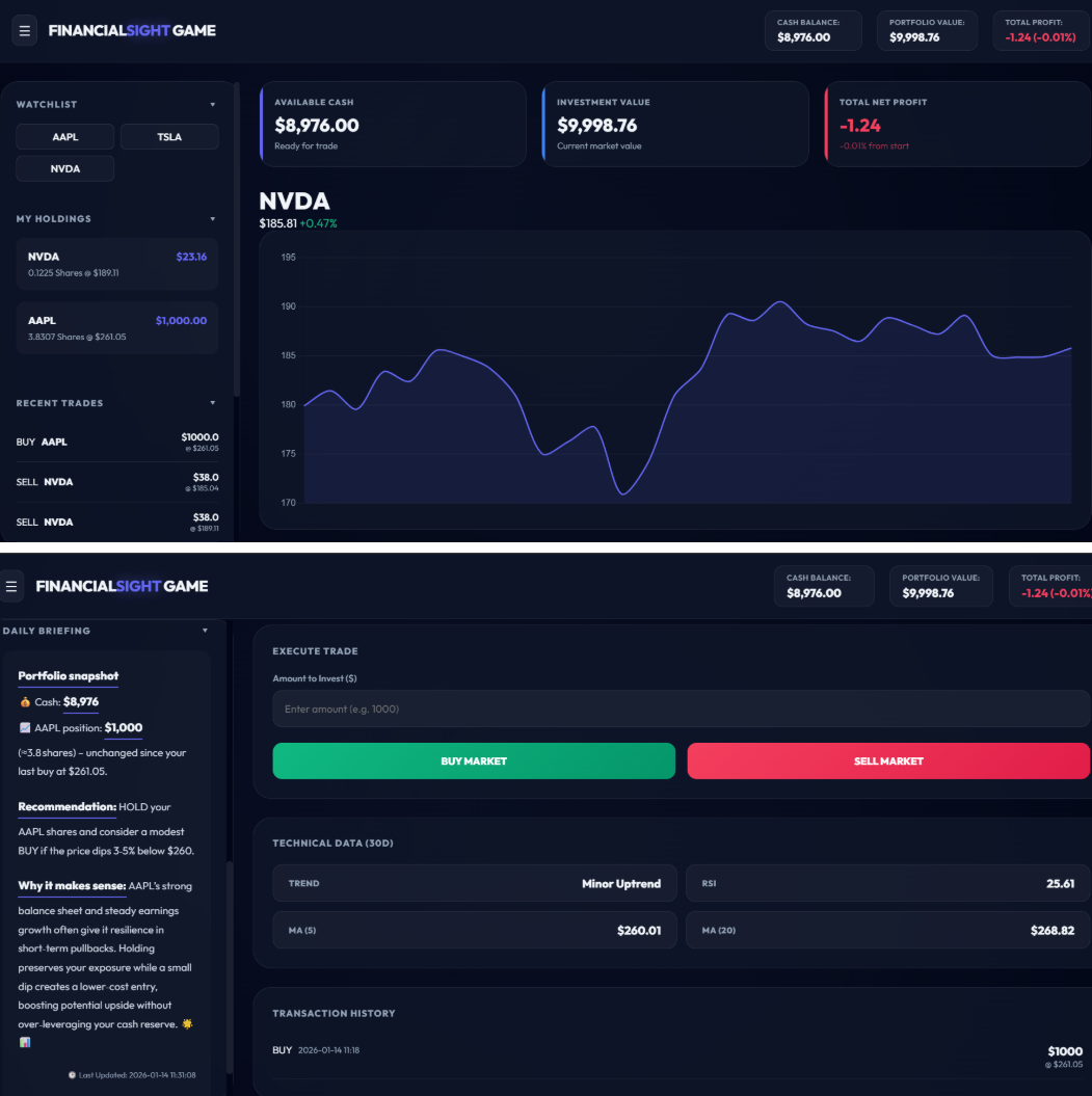Paper Trading Screenshot